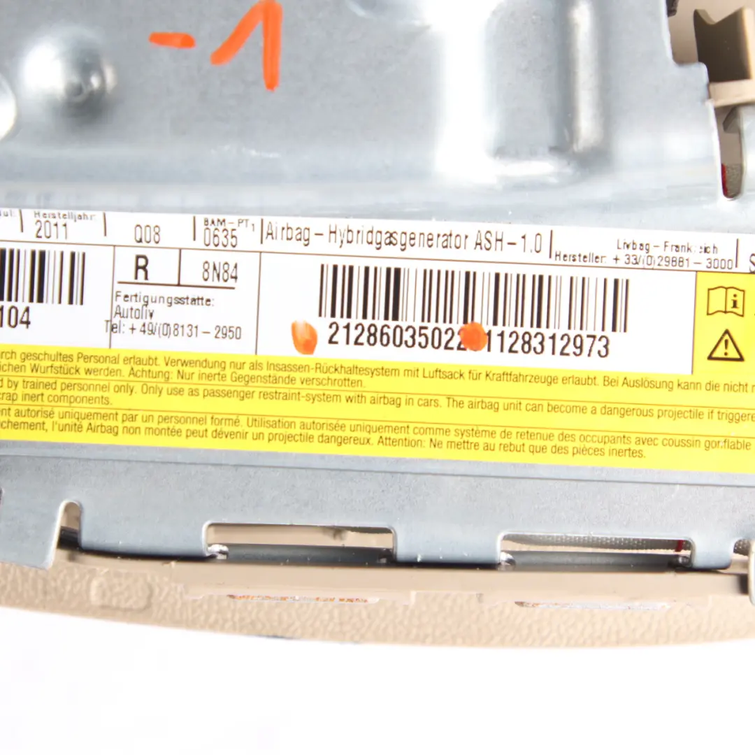 Mercedes W212 Poduszka Fotela Airbag Przód Prawy Beż - SKU A2128603502-1 - Numer Części A2128603502