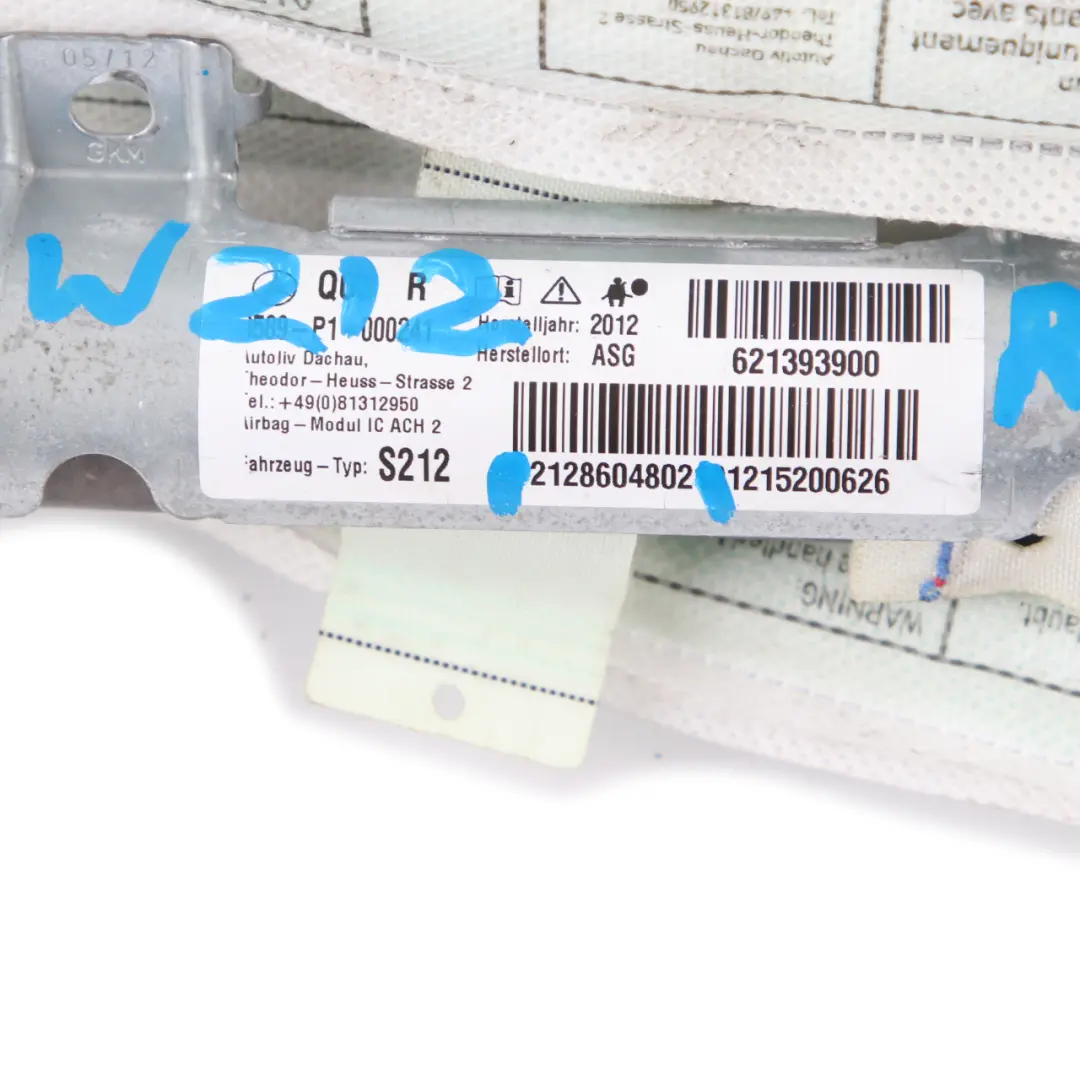 Mercedes S212 Roof Curtain Touring Head Airbag Right O/S - SKU A2128604802 - Part number A2128604802