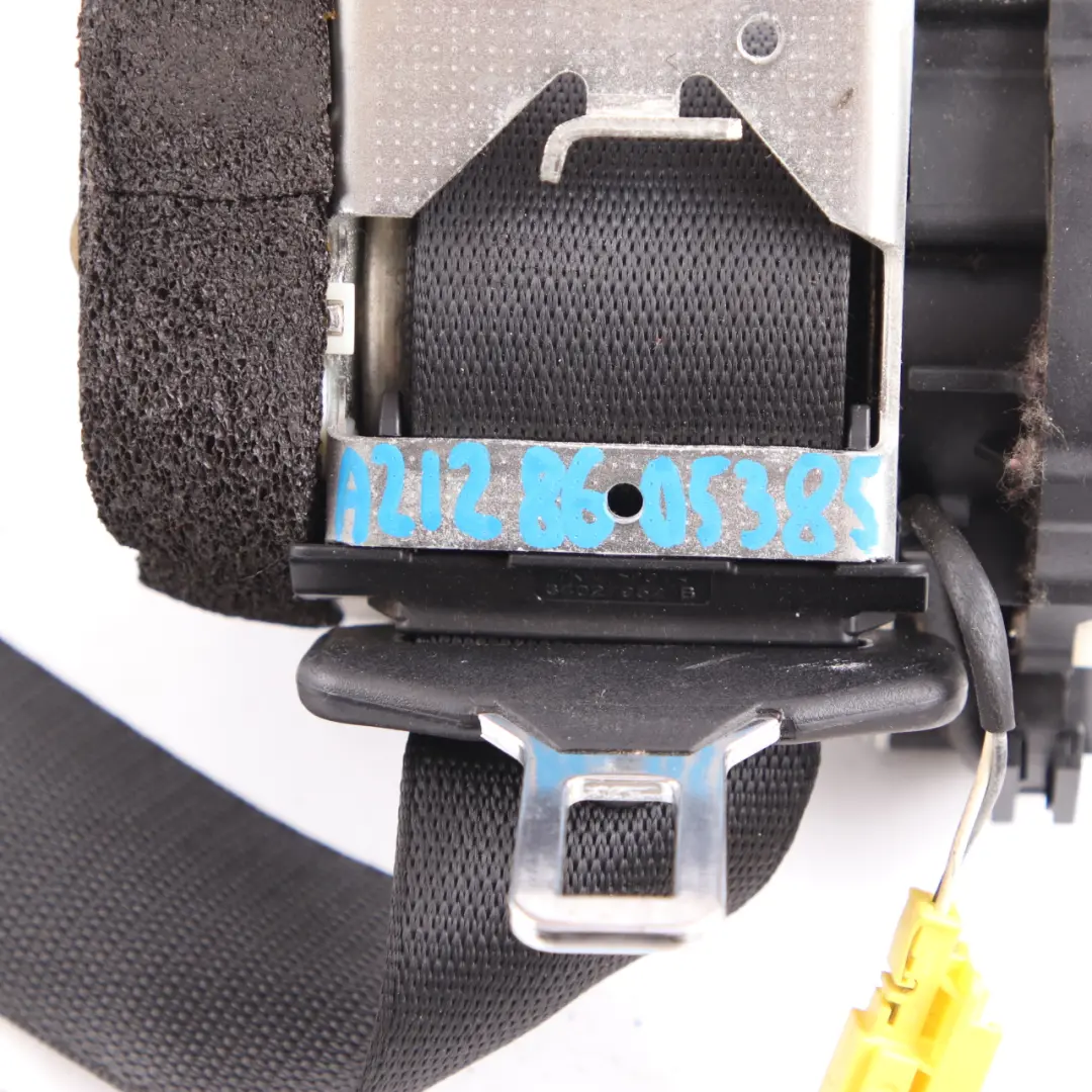 Mercedes W212 Seat Belt Safety Rear Left N/S Black - SKU A2128605385 - Part number A2128605385