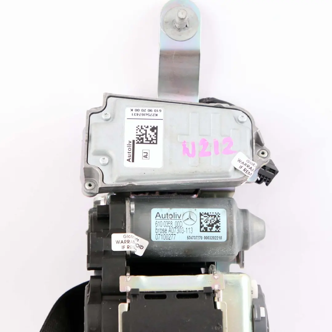 Mercedes W212 Seat Belt Safety Front Right O/S Black - SKU A2128607685 - Part number A2128607685