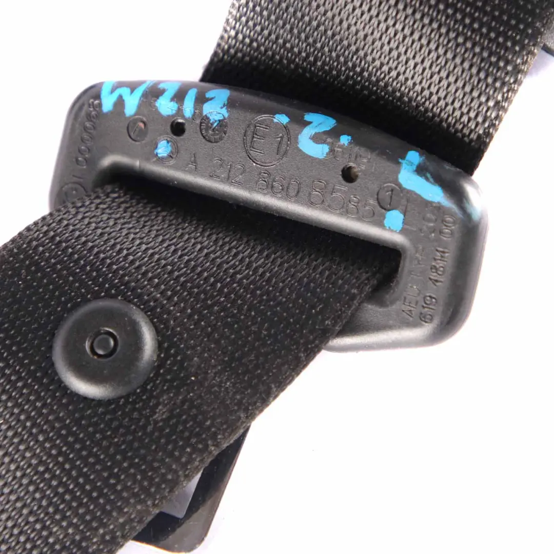 Mercedes W212 Seat Belt Safety Front Left N/S Black - SKU A2128608585 - Part number A2128608585