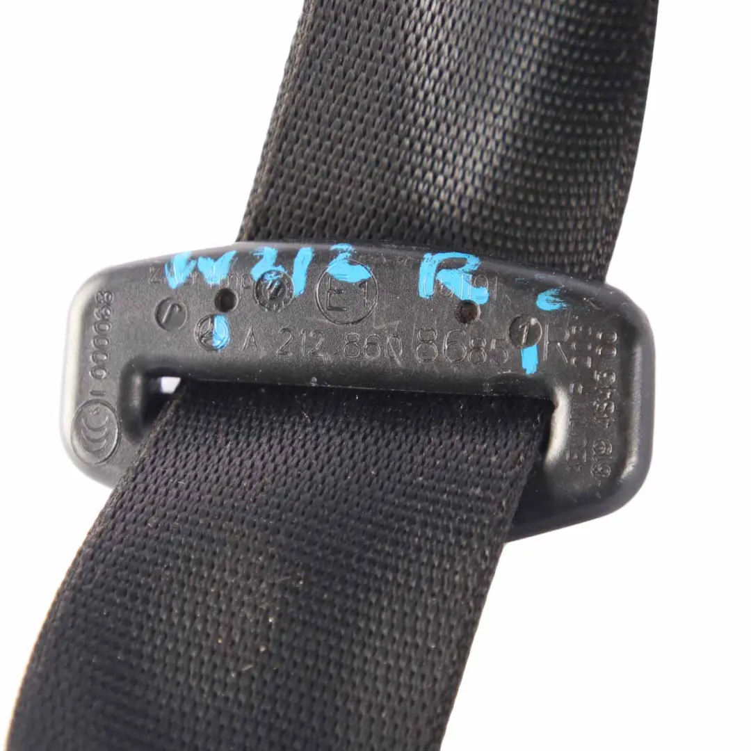 Mercedes W212 Seat Belt Safety Front Right O/S Black - SKU A2128608685 - Part number A2128608685