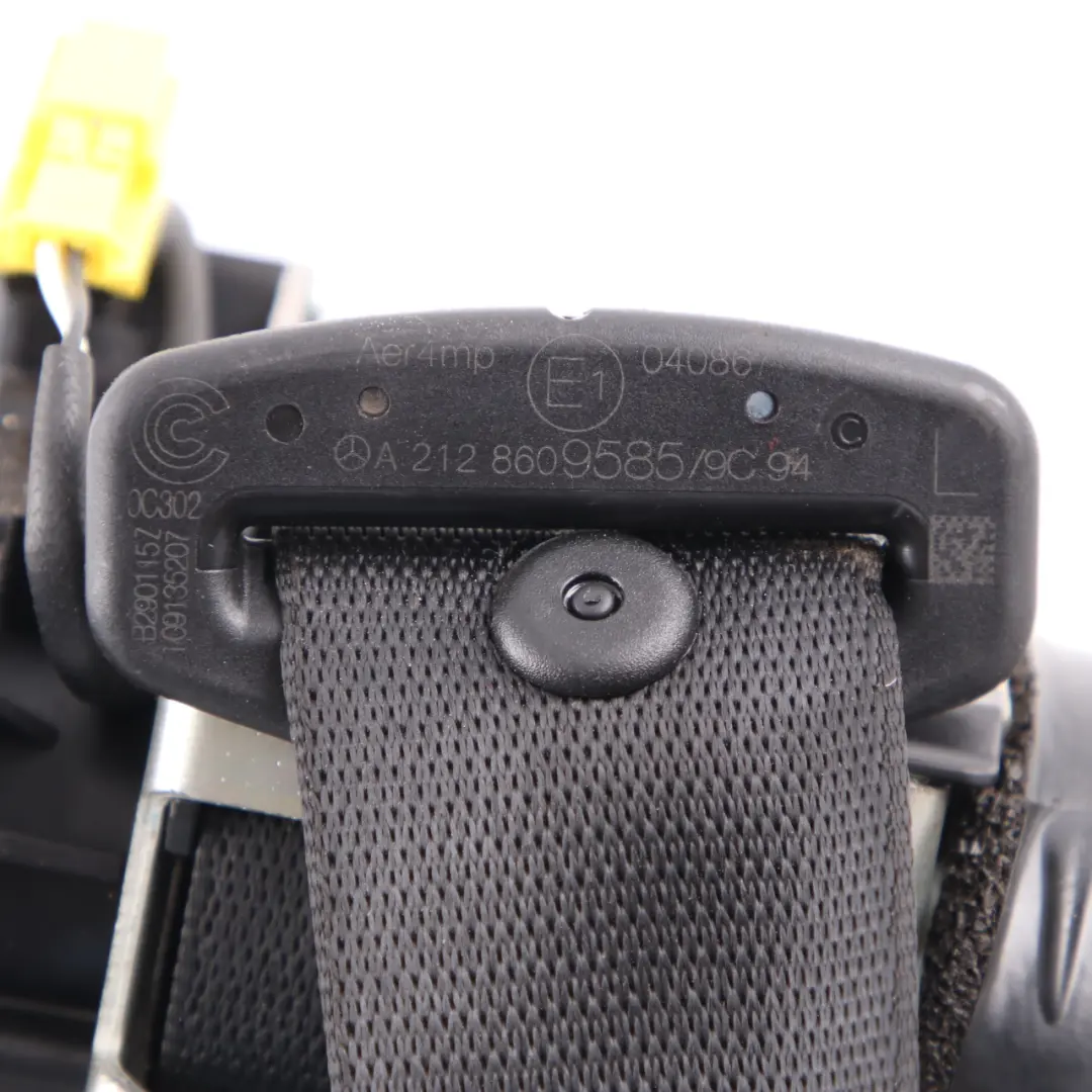 Mercedes W212 Seatbelt Rear Left N/S Seat Safety Belt Black - SKU A2128609585 - Part number A2128609585