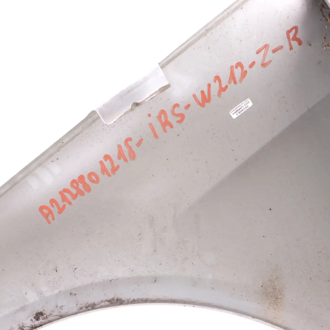 Mercedes W212 Panneau d'Aile Latérale Avant Droit Housse Argent Iridium - 775 - SKU A2128801218-IRS - Numéro de pièce A2128801218