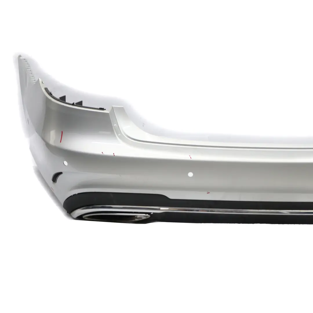 Bumper AMG Trim Panel Iridium Silver Metallic - 775 to Mercedes W212 Rear with Part number A2128853538 Mercedes W212 Rear Bumper AMG Trim Panel Iridium Silver Metallic - 775 - SKU A2128853538-IRS - Part number A2128853538