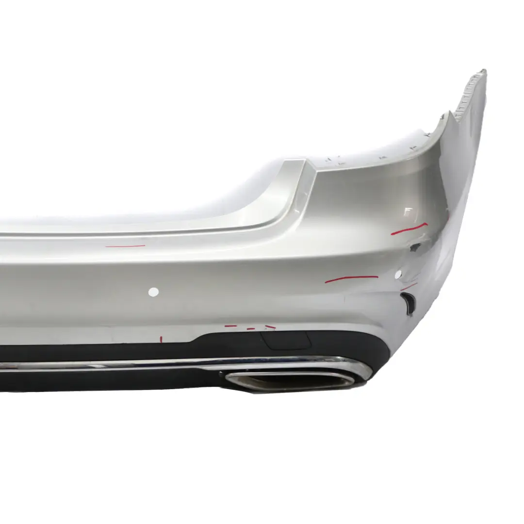 Bumper AMG Trim Panel Iridium Silver Metallic - 775 to Mercedes W212 Rear with Part number A2128853538 Mercedes W212 Rear Bumper AMG Trim Panel Iridium Silver Metallic - 775 - SKU A2128853538-IRS - Part number A2128853538