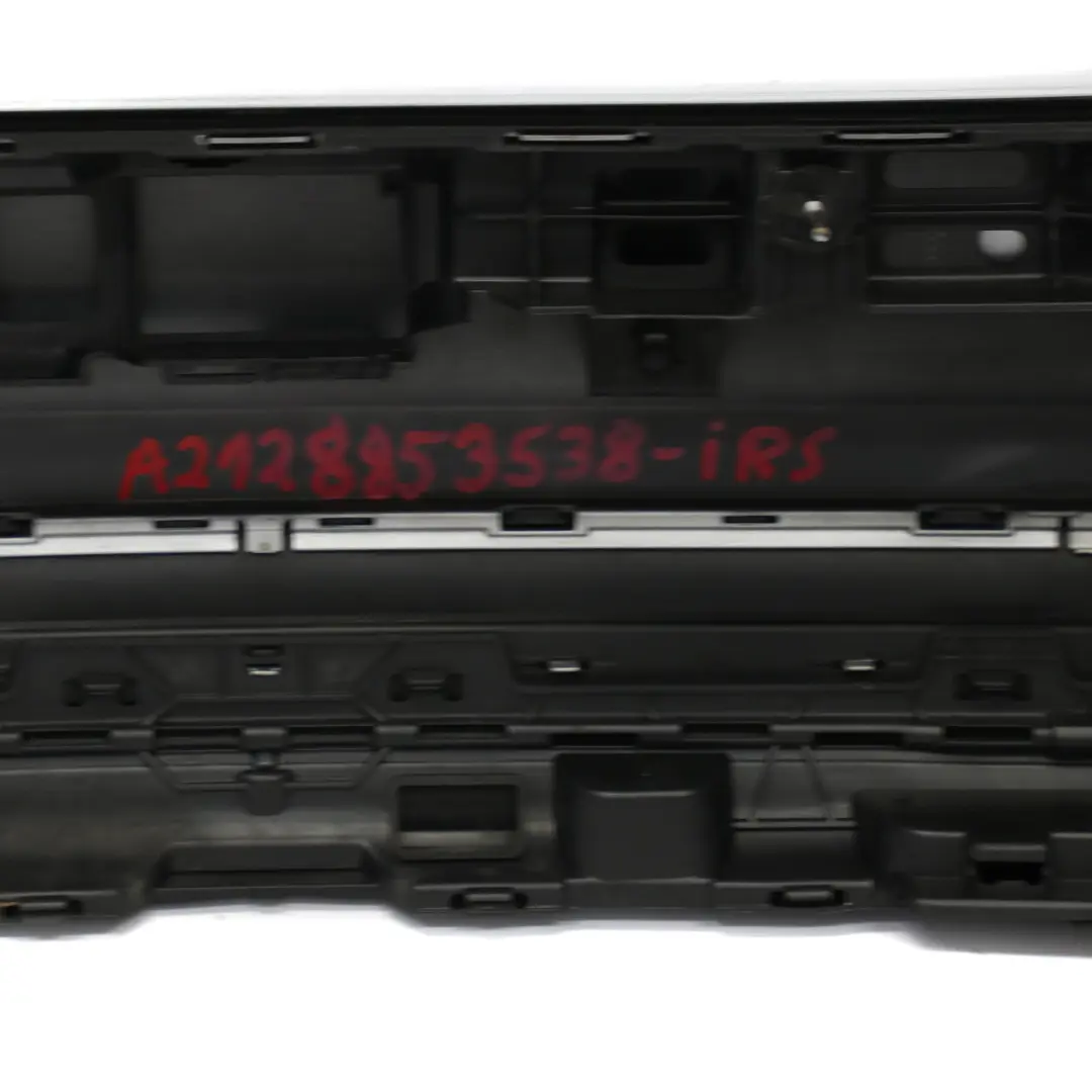 Bumper AMG Trim Panel Iridium Silver Metallic - 775 to Mercedes W212 Rear with Part number A2128853538 Mercedes W212 Rear Bumper AMG Trim Panel Iridium Silver Metallic - 775 - SKU A2128853538-IRS - Part number A2128853538