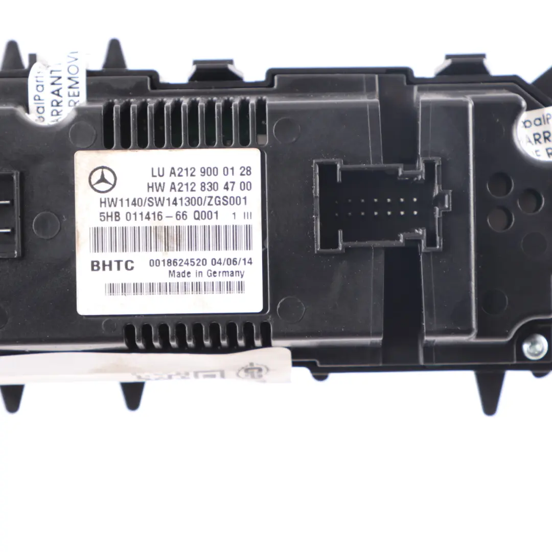 Air Conditioning Switch Mercedes W212 Heater Blower Control Panel - SKU A2129000128-1 - Part number A2129000128