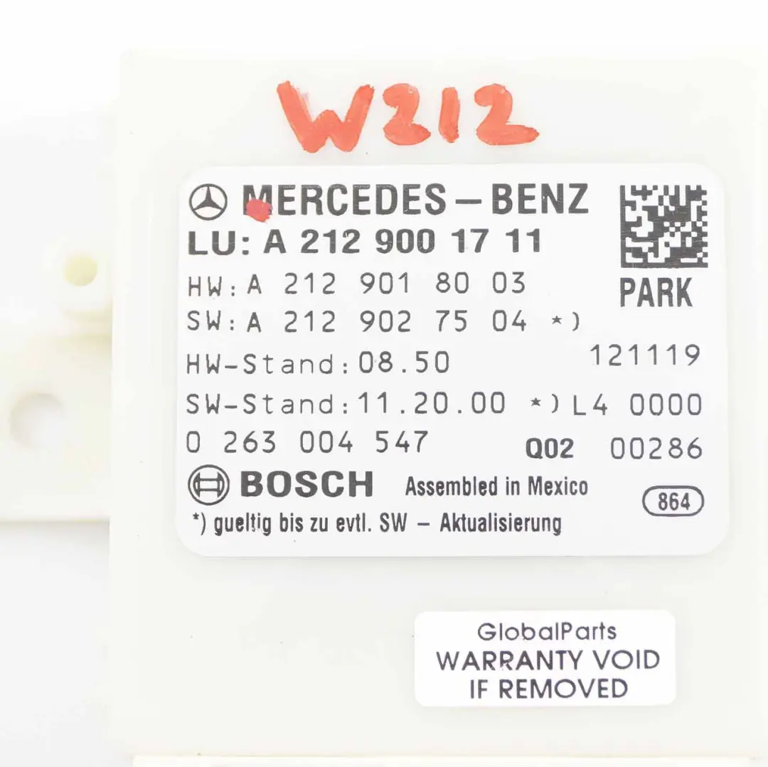 Mercedes W212 PDC Parking Distance Control Unit Module Sensor - SKU A2129001711 - Part number A2129001711