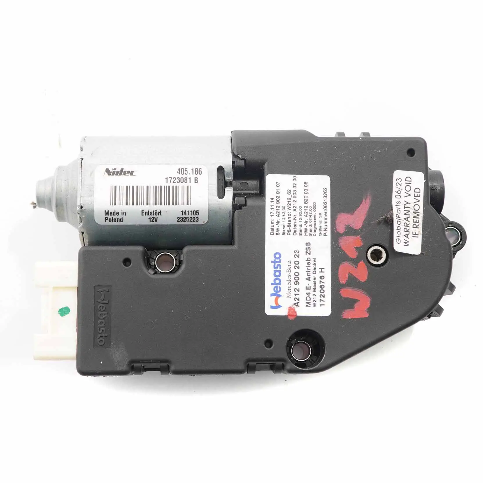 Tetto apribile Mercedes W212 Motore attuatore tetto apribile A2129002023