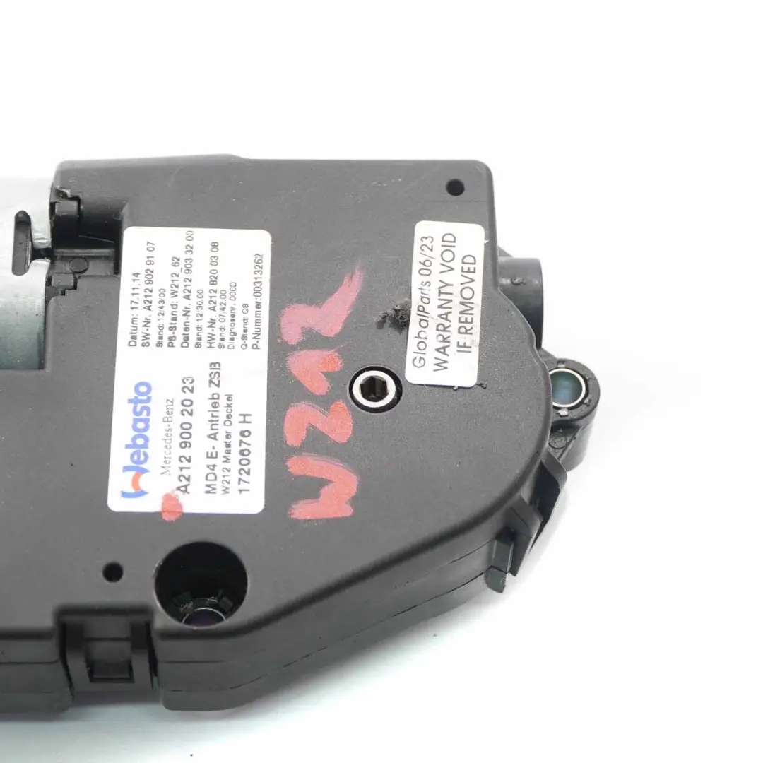 Techo corredizo Drive Mercedes W212 Unidad motor techo solar para con número de pieza A2129002023 Techo corredizo Drive Mercedes W212 Unidad motor techo solar - SKU A2129002023 - Número de pieza A2129002023
