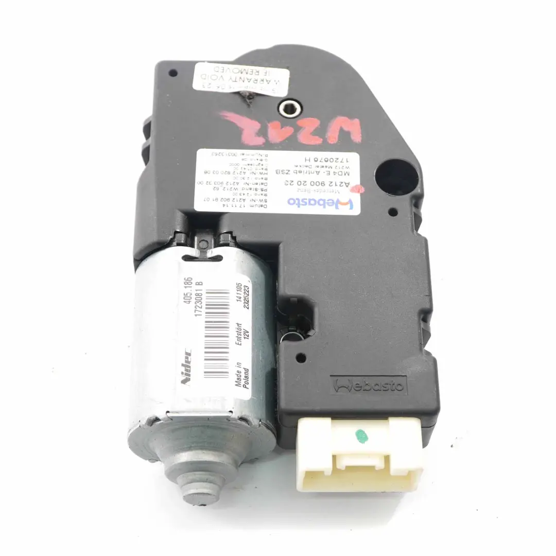  Sunroof Drive Mercedes W212 Sun Roof Motor Actuator Unit - SKU A2129002023 - Part number A2129002023