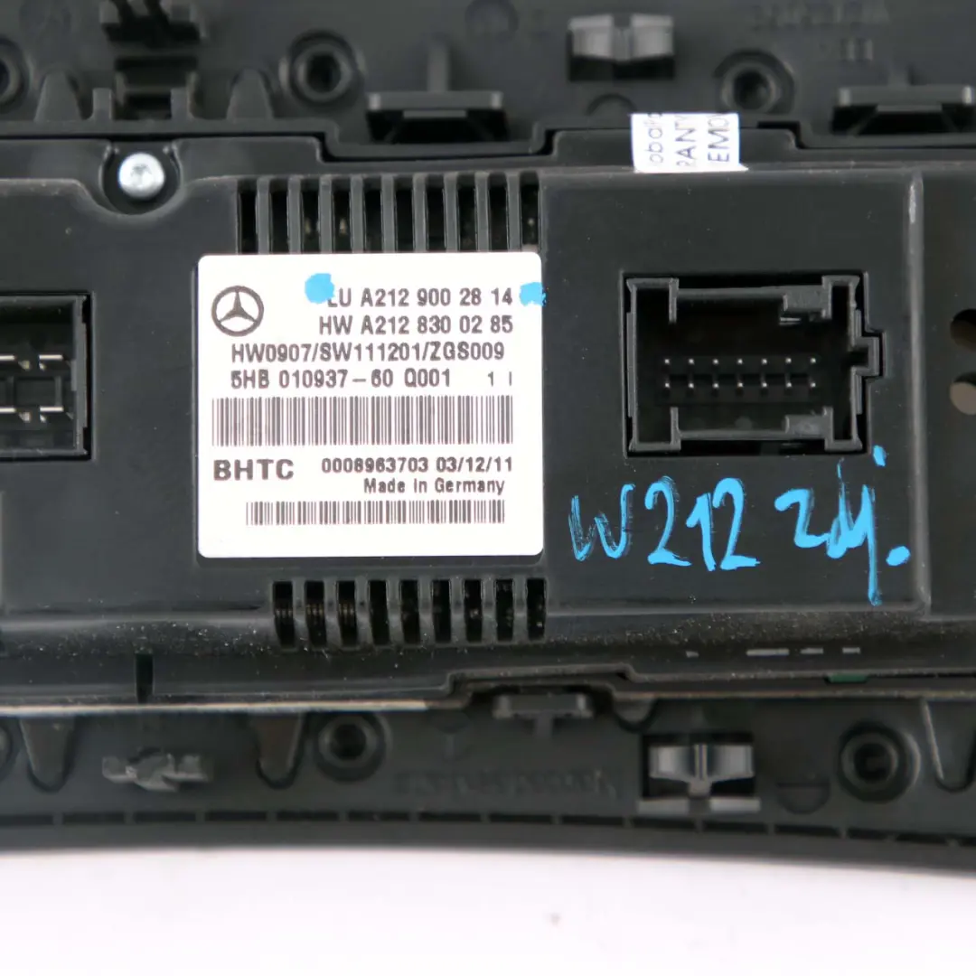 Air Conditioning Panel Mercedes W212 Automatic Heater A/C Control - SKU A2129002814 - Part number A2129002814