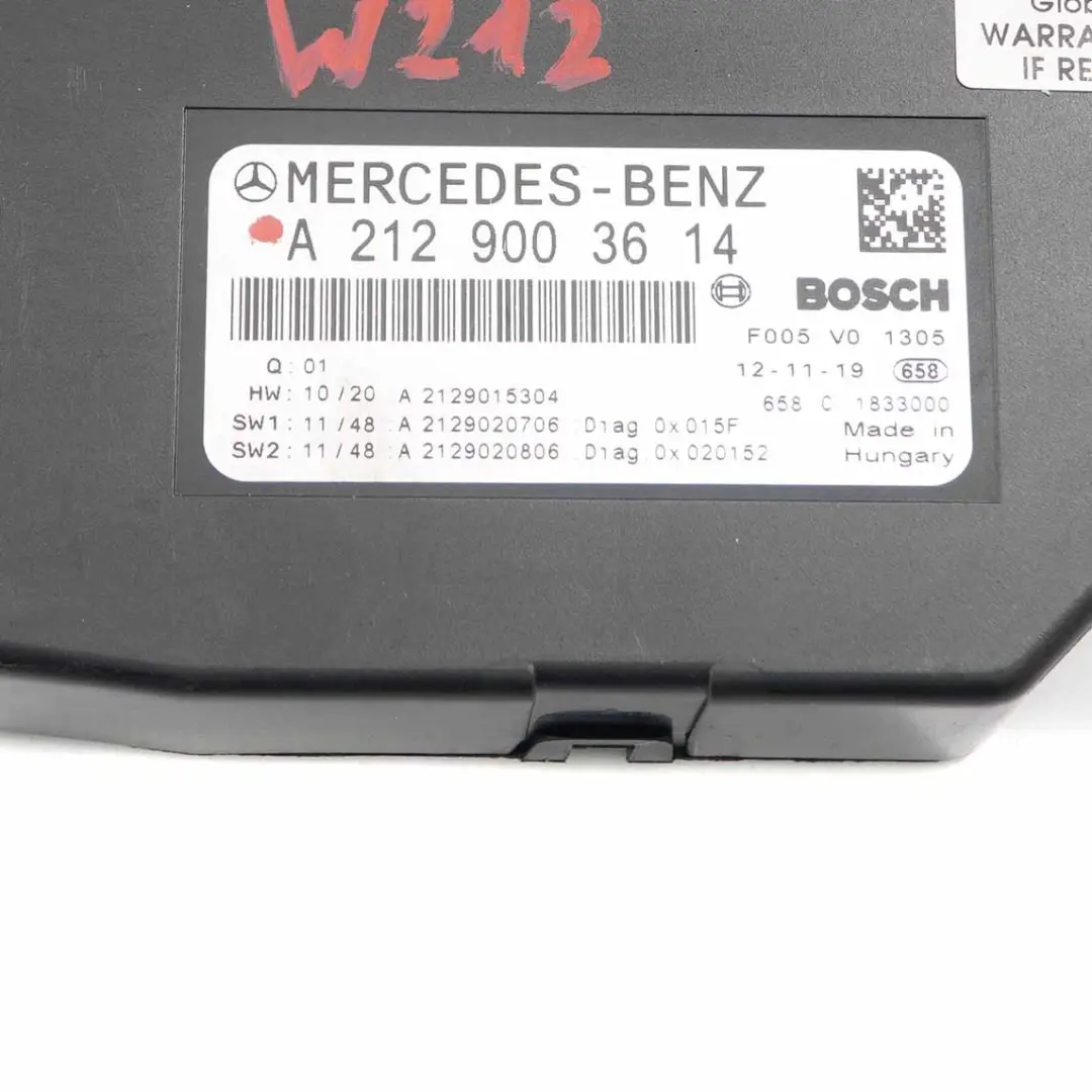  Fuse Box Mercedes W212 Rear Relay Control Unit Electric Module SAM - SKU A2129003614 - Part number A2129003614