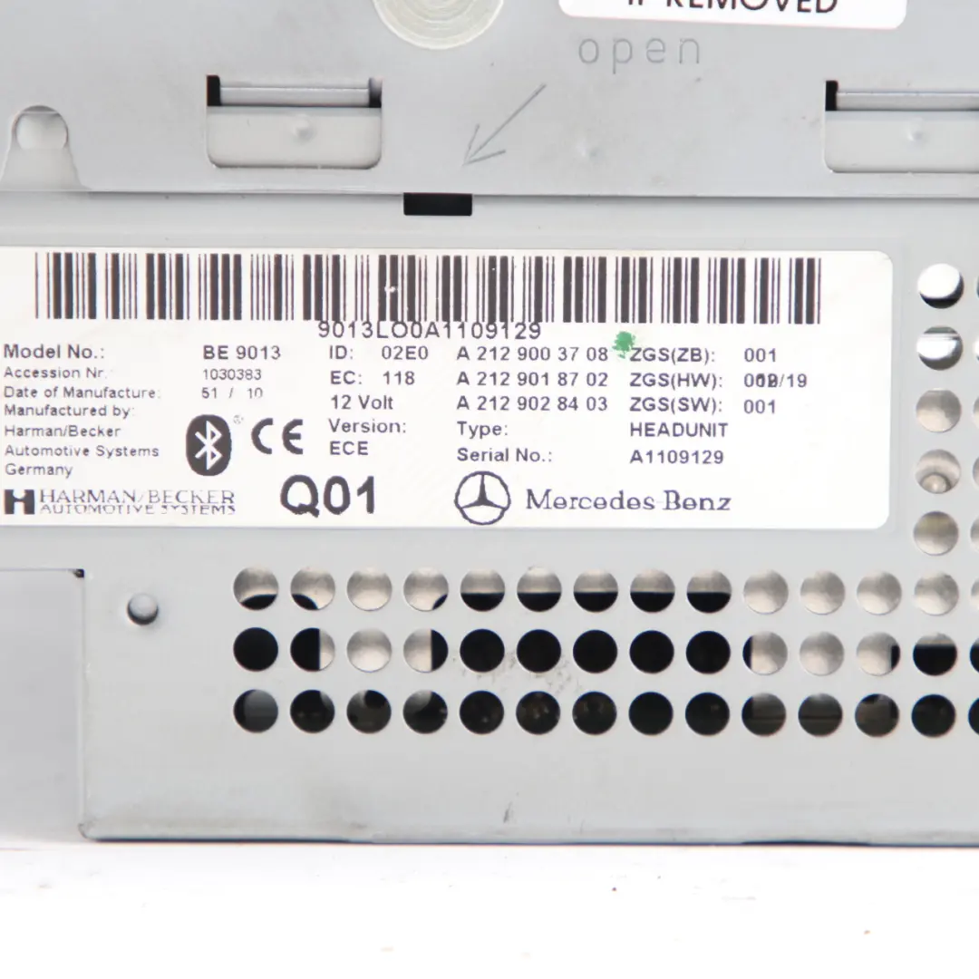Radio Head Unit Mercedes W212 COMAND Navi CD DVD Player Navigation  - SKU A2129003708 - Part number A2129003708