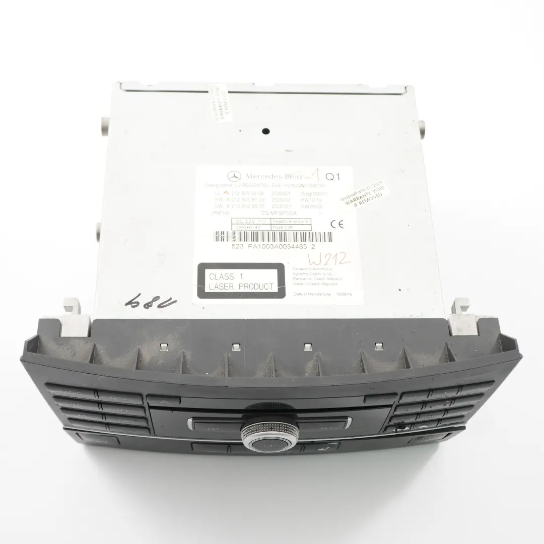 Audio 20 CD Player Audio Stereo Radio Head Unit Mercedes W212 - SKU A2129003908-1 - Part number A2129003908