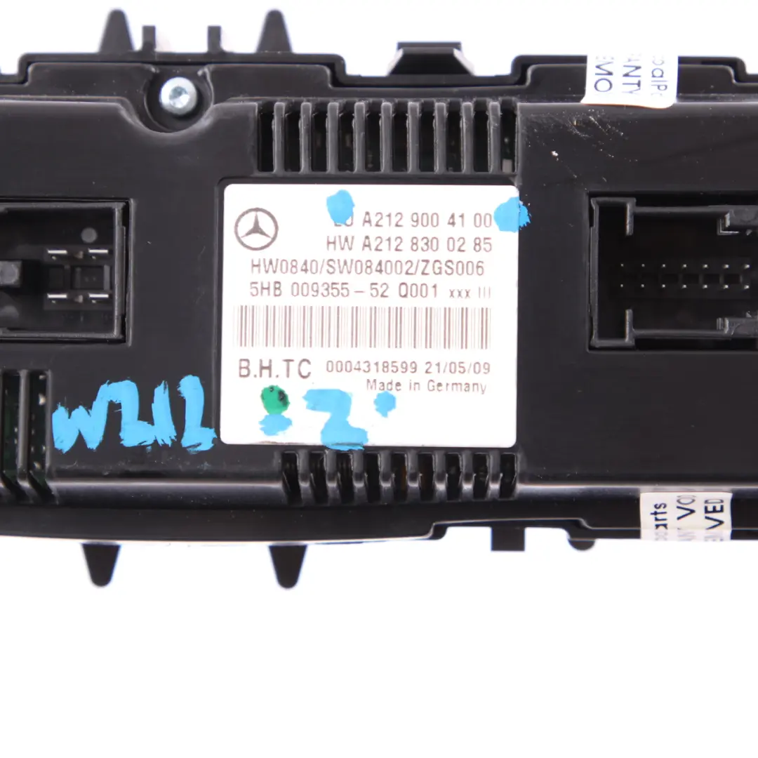 Air Conditioning Mercedes W212 Control Unit Climate Switch Panel - SKU A2129004100 - Part number A2129004100