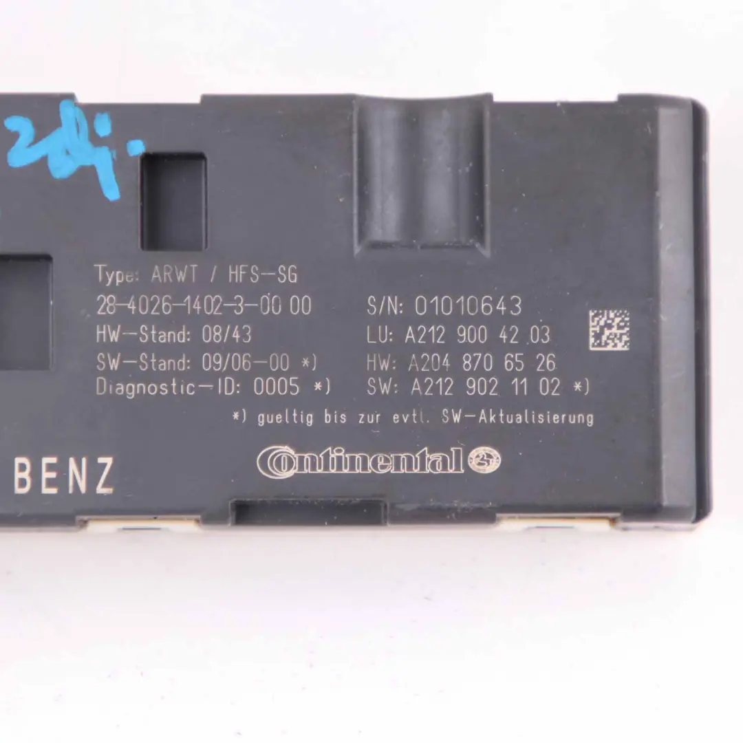 Unità Controllo Bagagliaio Modulo Coperchio per Mercedes W212 con numero di parte A2129004203 Mercedes W212 Unità Controllo Bagagliaio Modulo Coperchio - SKU A2129004203 - Numero di parte A2129004203