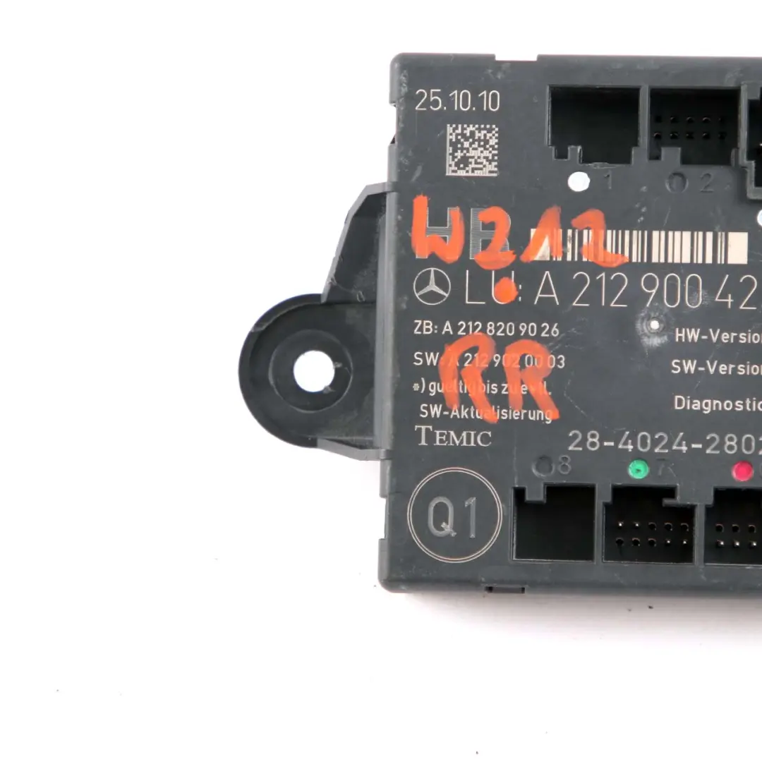  Módulo Puerta Mercedes W212 Trasera Derecha O/S Unidad De Control - SKU A2129004206 - Número de pieza A2129004206