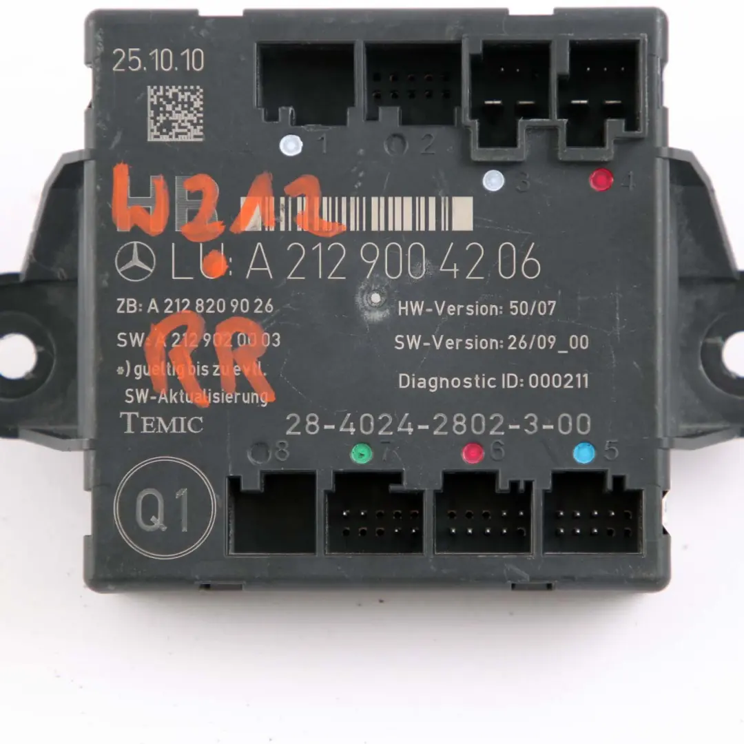  Door Module Mercedes W212 E-Class Rear Right O/S Control Unit - SKU A2129004206 - Part number A2129004206