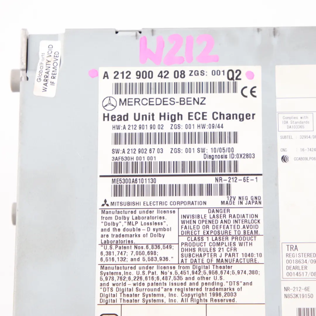 Radio Head Unit Mercedes W212 COMAND Navi CD DVD Player Changer to with Part number A2129004208 Radio Head Unit Mercedes W212 COMAND Navi CD DVD Player Changer - SKU A2129004208 - Part number A2129004208