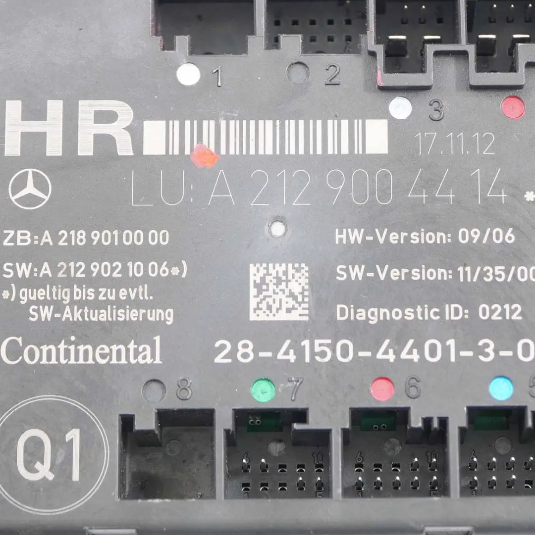  Modulo Porta Mercedes W204 W212 Modulo Controllo Posteriore Destro - SKU A2129004414 - Numero di parte A2129004414