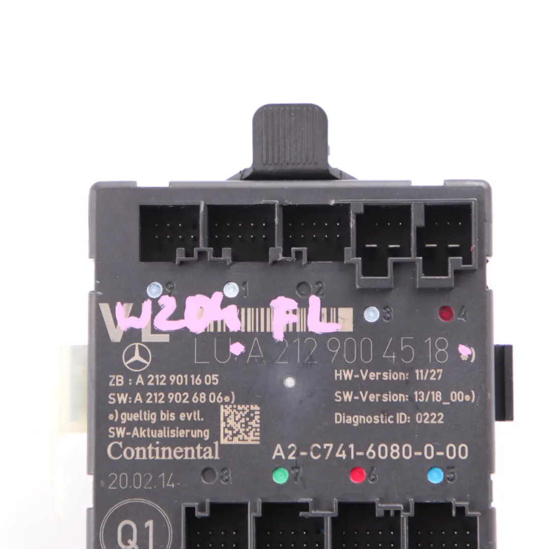 Door Control Unit Mercedes W204 W207 W212 Front Left N/S Module ECU to with Part number A2129004518 Door Control Unit Mercedes W204 W207 W212 Front Left N/S Module ECU - SKU A2129004518 - Part number A2129004518