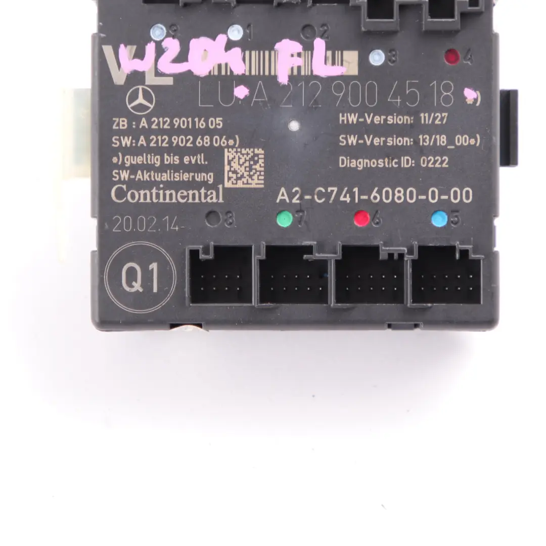  Tür Steuergerät Mercedes W204 W207 W212 Vorne Links Modul ECU - SKU A2129004518 - Teilenummer A2129004518