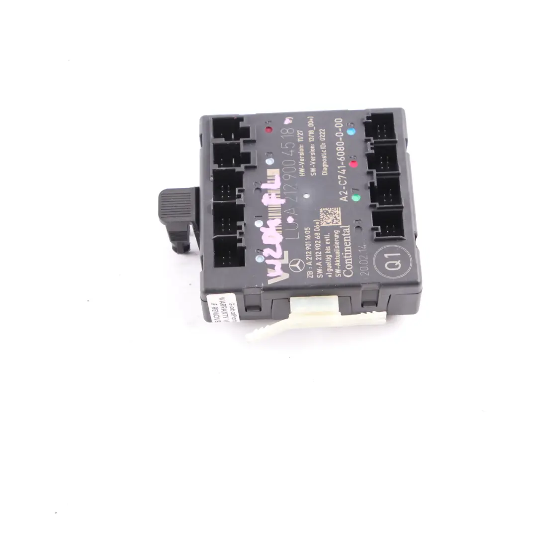 Door Control Unit Mercedes W204 W207 W212 Front Left N/S Module ECU to with Part number A2129004518 Door Control Unit Mercedes W204 W207 W212 Front Left N/S Module ECU - SKU A2129004518 - Part number A2129004518