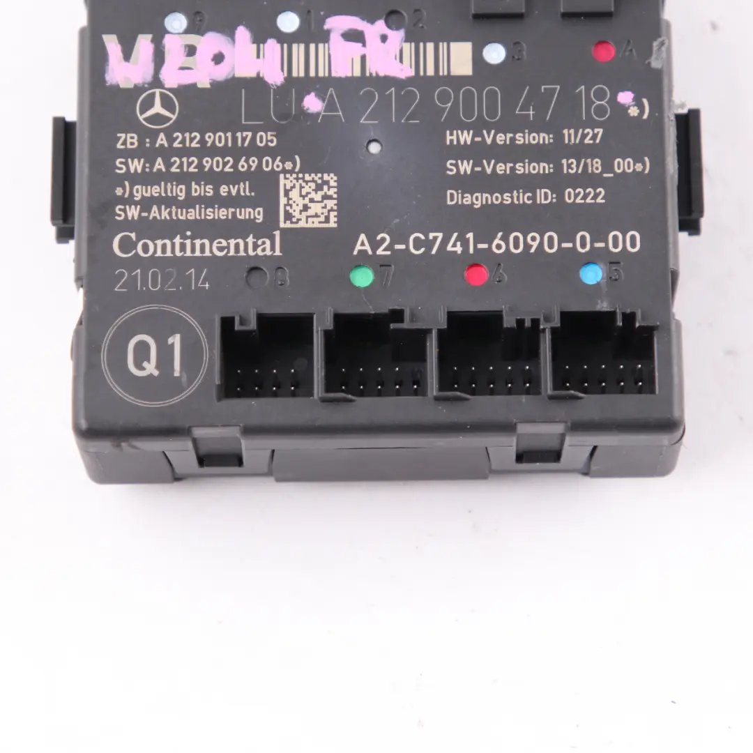 Door Module Mercedes W212 Front Right Control Unit Module to with Part number A2129004718 Door Module Mercedes W212 Front Right Control Unit Module - SKU A2129004718 - Part number A2129004718