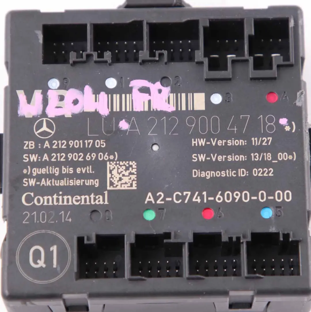  Türmodul Mercedes W212 Vorne Rechts Steuergerät Modul - SKU A2129004718 - Teilenummer A2129004718