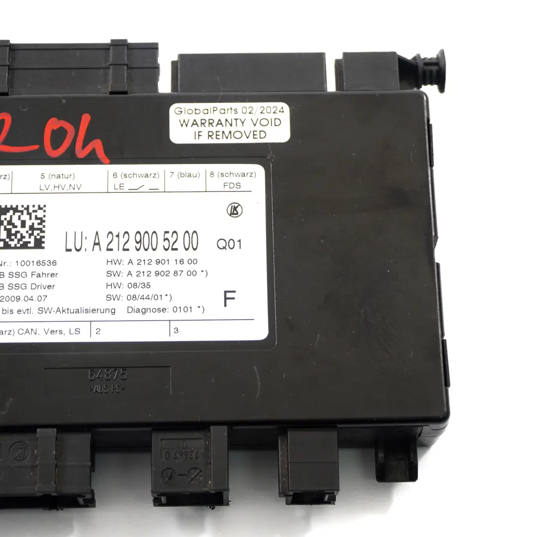 Mercedes W204 W212 Moduł Sterownik Moduł Fotela Kierowcy Przód - SKU A2129005200 - Numer Części A2129005200