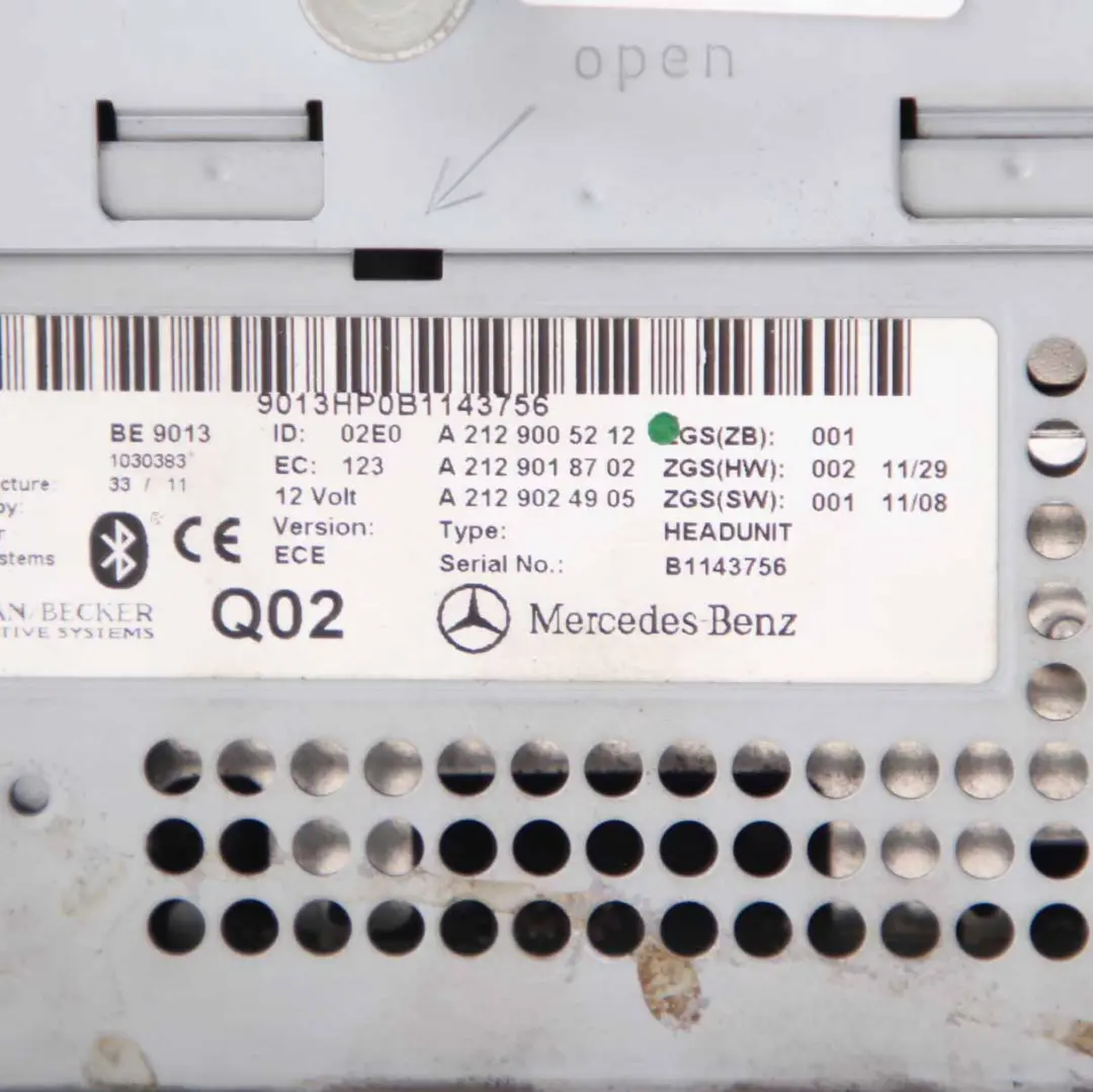  Unità Principale Radio Mercedes W212 Navi CD DVD Player Navigazione - SKU A2129005212 - Numero di parte A2129005212