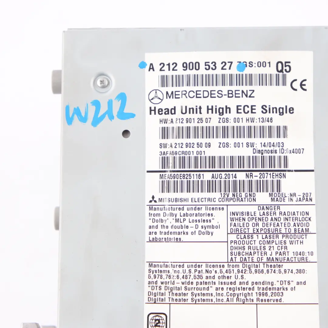  Radio-Hauptgerät Mercedes W212 COMAND Navi CD DVD Player Wechsler - SKU A2129005327 - Teilenummer A2129005327