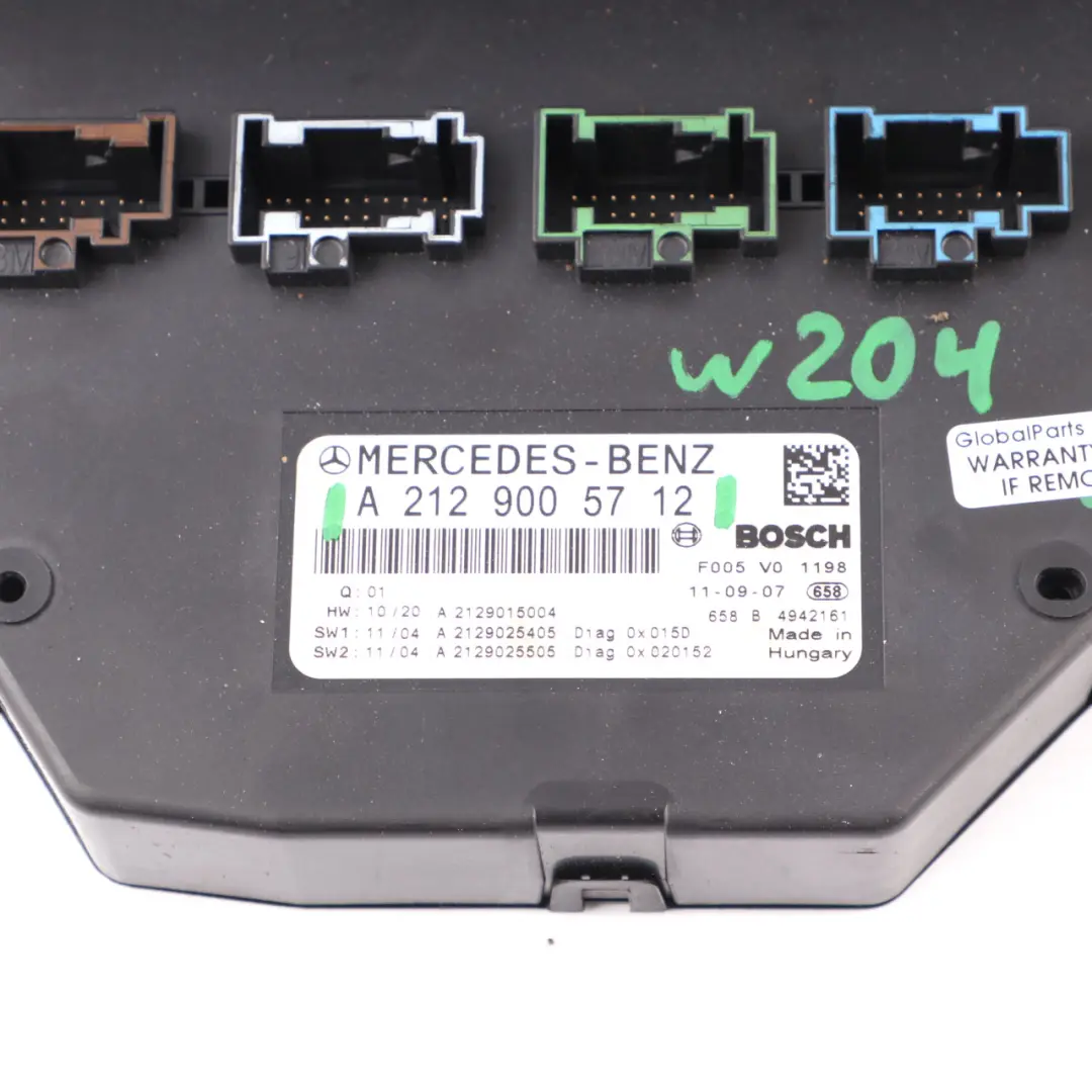 Front Fuse Box Relay Module Sam Control Mercedes W204 - SKU A2129005712 - Part number A2129005712