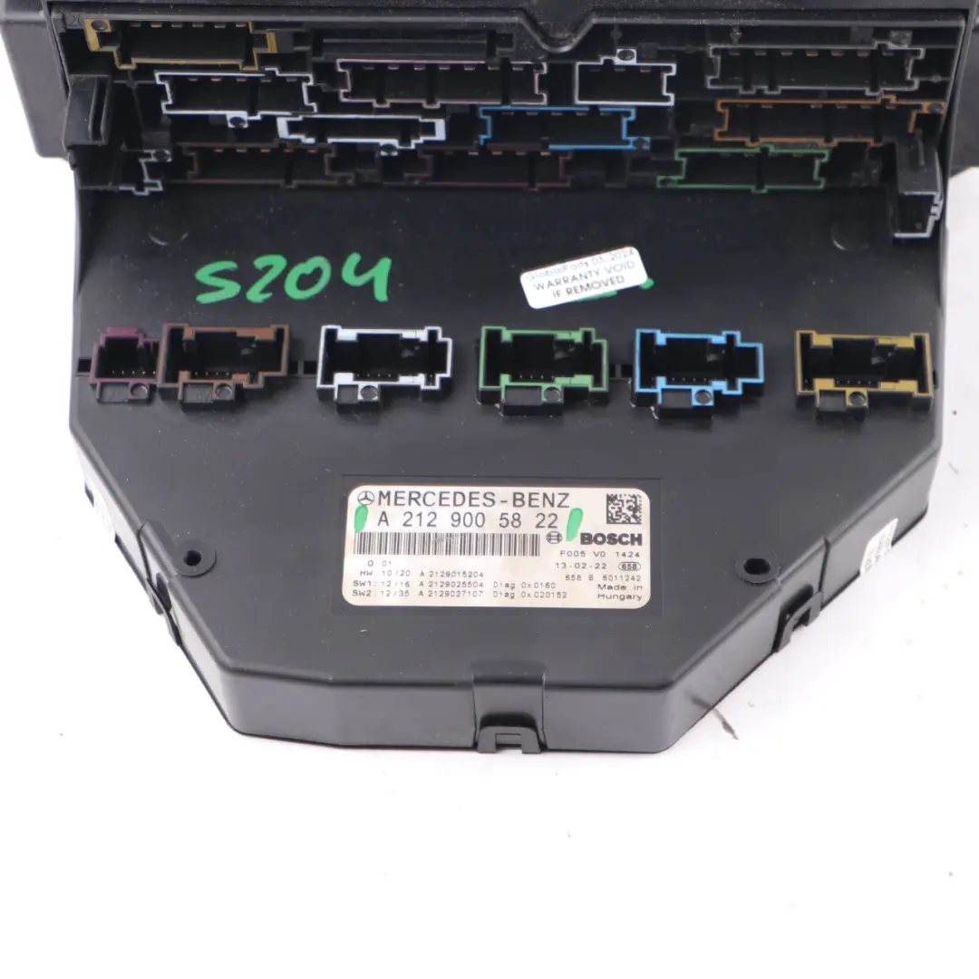  Fuse Box Mercedes W204 Front SAM SRB Module Fuse Relay Box Unit - SKU A2129005822 - Part number A2129005822