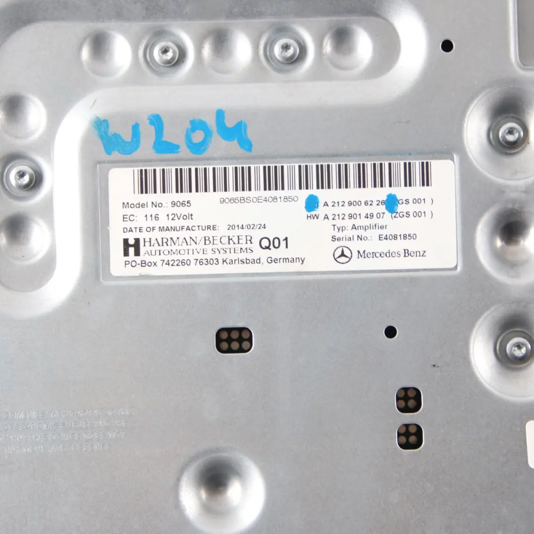  Audio Amplifier Mercedes W204 W212 Harman Kardon Control Unit - SKU A2129006226 - Part number A2129006226