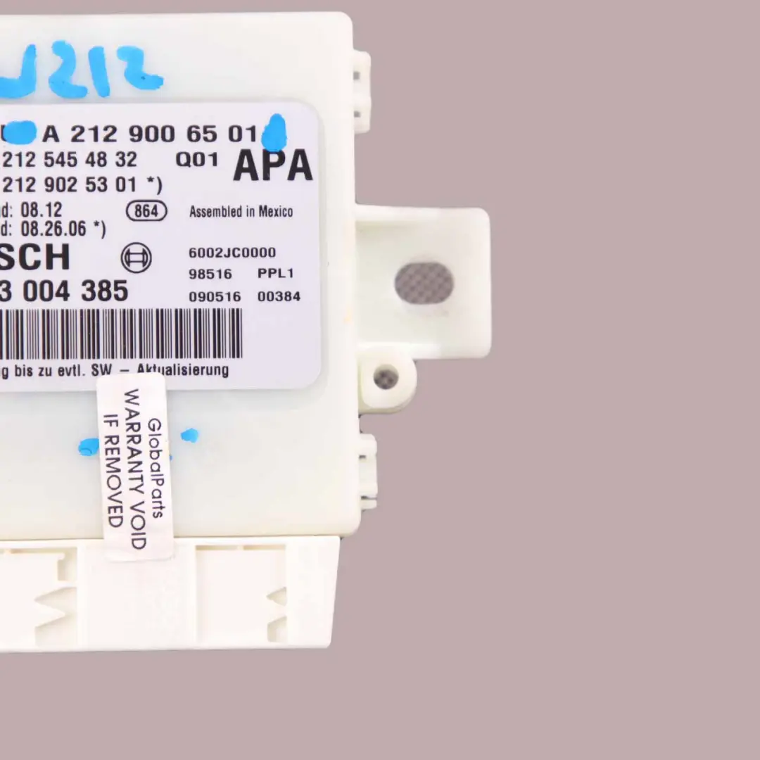 PDC Parkabstandsregelung Modul Sensor für Mercedes W212 mit Teilenummer A2129006501 Mercedes W212 PDC Parkabstandsregelung Modul Sensor - SKU A2129006501 - Teilenummer A2129006501
