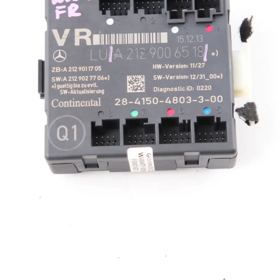  Door Module Mercedes W204 W207 W212 Front Right O/S Control Unit - SKU A2129006518 - Part number A2129006518
