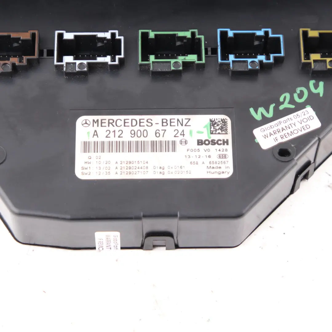  Boîte à fusibles Mercedes W204 S204 W212 SAM Unité contrôle Relais - SKU A2129006724-1 - Numéro de pièce A2129006724