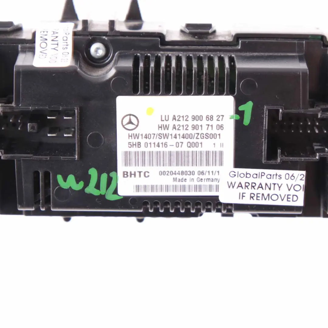 A/C Air Con Climate Heater Control Unit Switch Panel to Mercedes W212 with Part number A2129006827 Mercedes W212 A/C Air Con Climate Heater Control Unit Switch Panel - SKU A2129006827-1 - Part number A2129006827