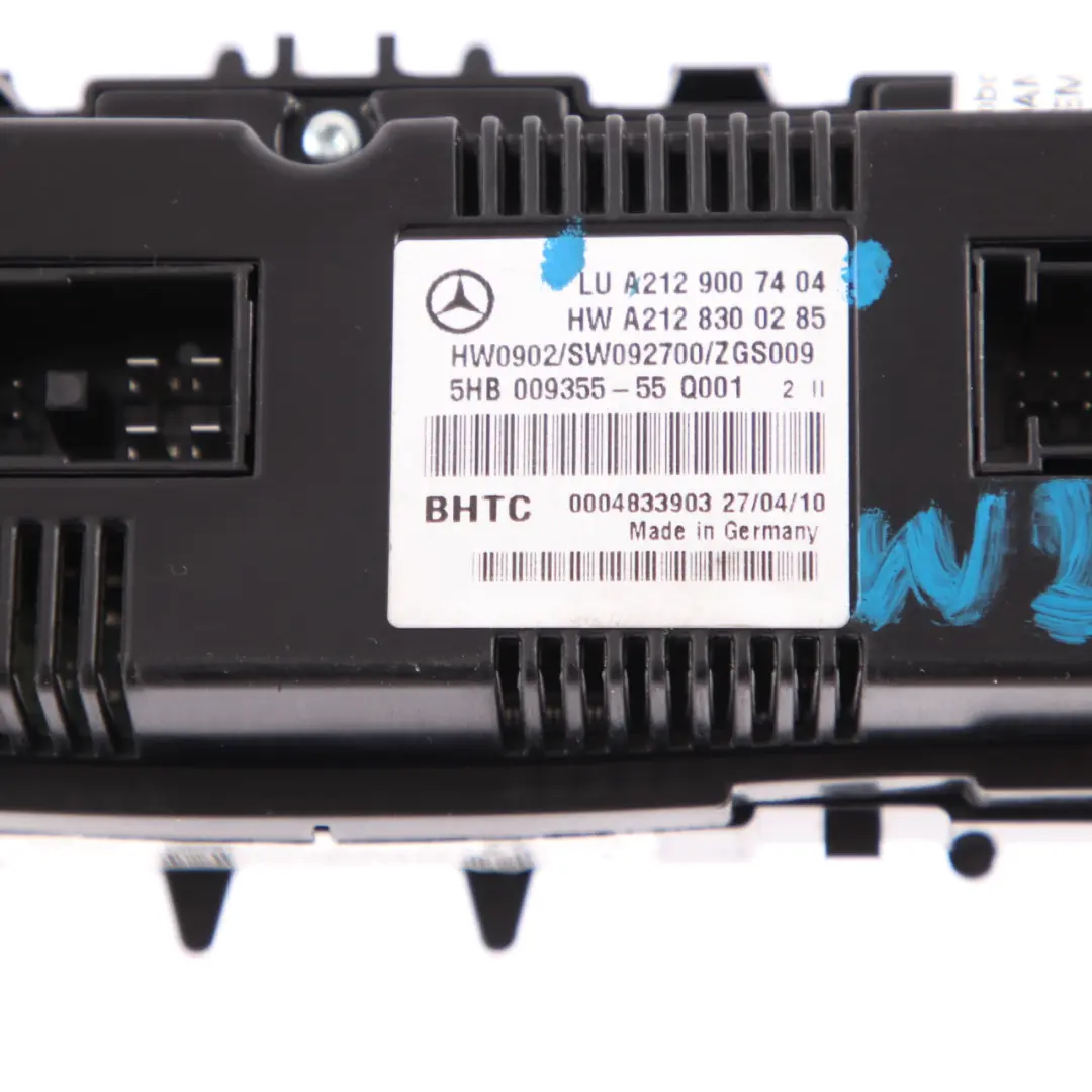 Mercedes W212 Air Conditioning Unit Climate Control Switch Panel - SKU A2129007404 - Part number A2129007404