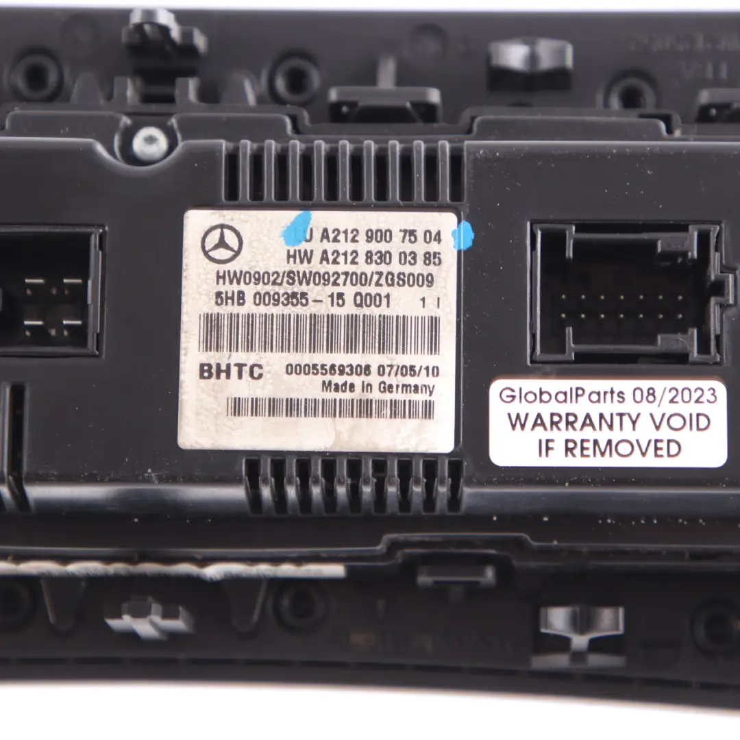 Conditioning Panel Automatic Heater A/C Control to Mercedes W212 Air with Part number A2129007504 Mercedes W212 Air Conditioning Panel Automatic Heater A/C Control - SKU A2129007504 - Part number A2129007504