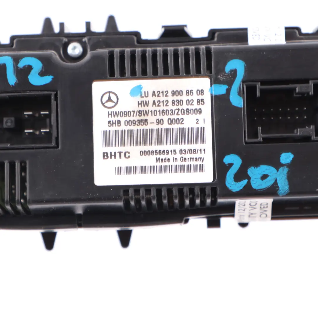 Conditioning Unit Climate Control Switch Panel to Mercedes W212 Air with Part number A2129008608 Mercedes W212 Air Conditioning Unit Climate Control Switch Panel - SKU A2129008608-2 - Part number A2129008608