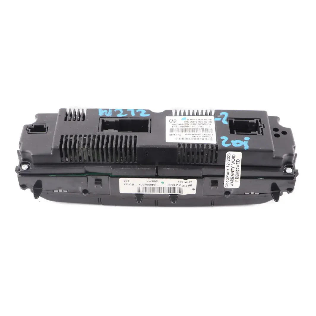 Mercedes W212 Air Conditioning Unit Climate Control Switch Panel - SKU A2129008608-2 - Part number A2129008608