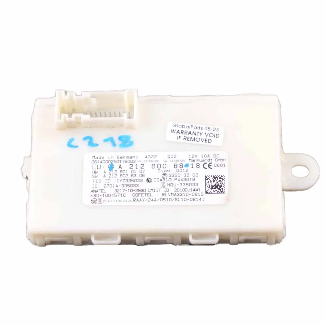 Keyless Go Modul Mercedes W207 W212 W218 ECU Türschlosssteuergerät für mit Teilenummer A2129008818 Keyless Go Modul Mercedes W207 W212 W218 ECU Türschlosssteuergerät - SKU A2129008818 - Teilenummer A2129008818