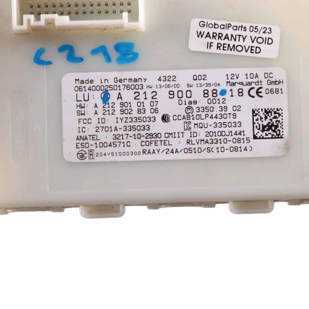  Keyless Go Module Mercedes W207 W212 W218 ECU Contrôleur de serrure de porte - SKU A2129008818 - Numéro de pièce A2129008818