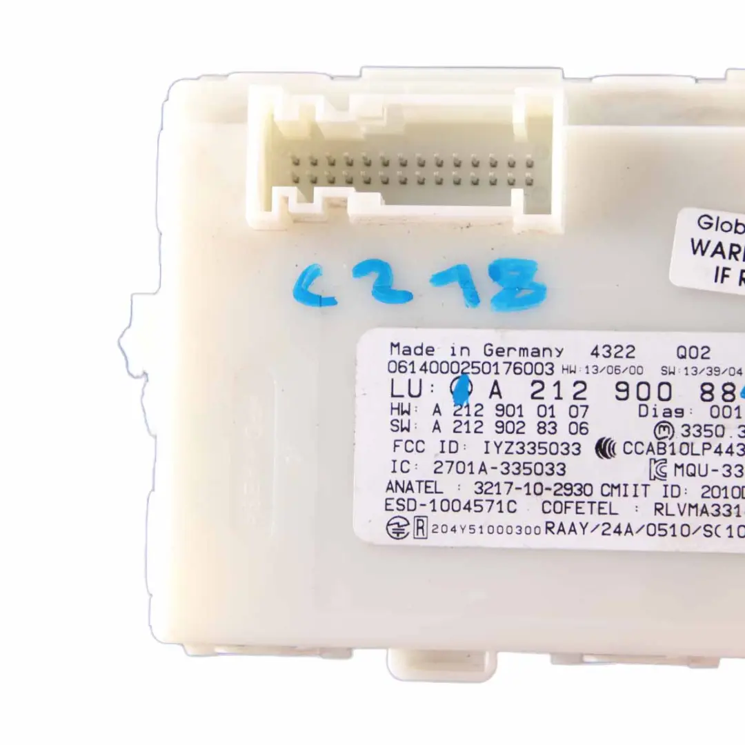 Keyless Go Module Mercedes W207 W212 W218 ECU Contrôleur de serrure de porte pour à propos du numéro de pièce A2129008818 Keyless Go Module Mercedes W207 W212 W218 ECU Contrôleur de serrure de porte - SKU A2129008818 - Numéro de pièce A2129008818