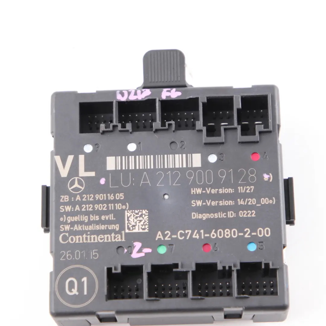  Module porte Mercedes W207 W212 CLS W218 Unité contrôle avant gauche - SKU A2129009128 - Numéro de pièce A2129009128