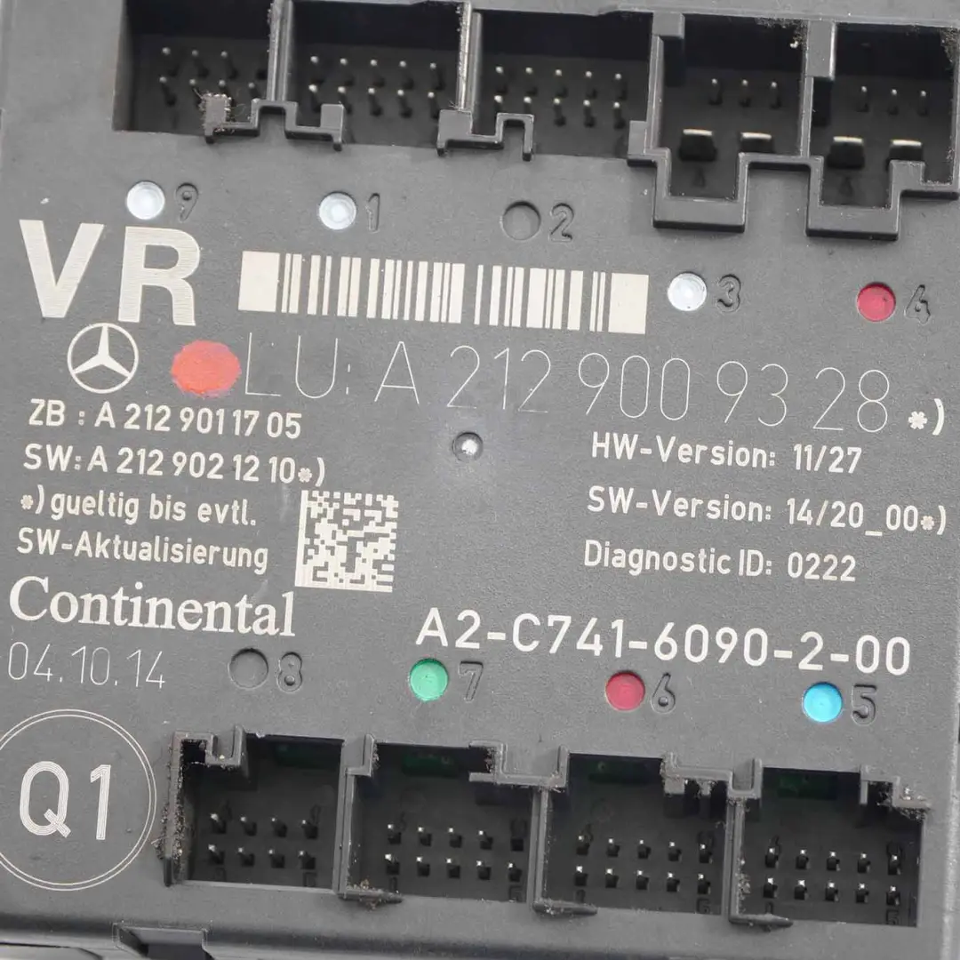 Door Module Mercedes W204 W212 Front Right O/S Control Unit - SKU A2129009328 - Part number A2129009328